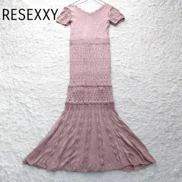 RESEXXY 리젝시 크로셰 니트 원피스 핑크 프리
