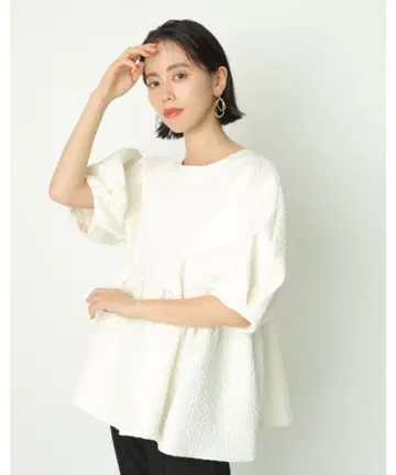 CADUNE 카듀네 자카드 페플럼 블라우스