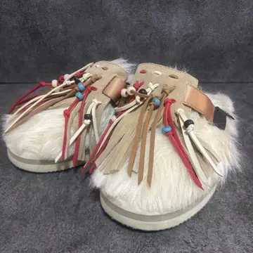 SUICOKE ALANUI 퍼 샌들 24cm 프린지 비즈 콜라보