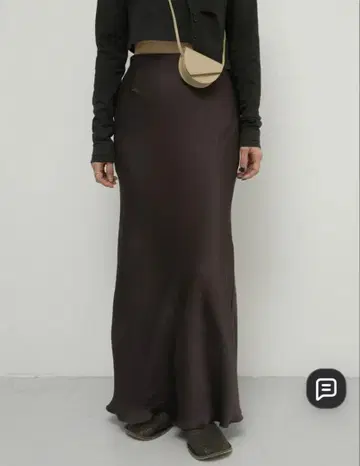 [ 미사용 새상품 ] no slit satin skirt 브라운 36