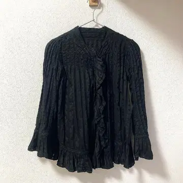 [ 앤티크 ] 프랑스 블라우스 블랙 도트