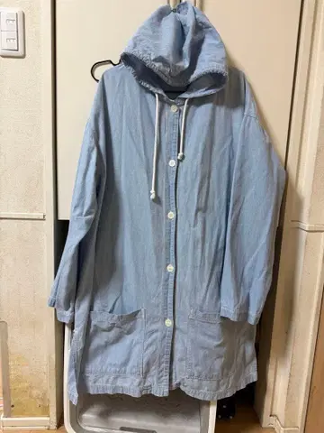 90s 화이트 택 에디바우어 샴브레이 자켓 후드티 코트