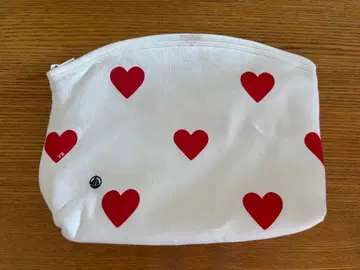 PETIT BATEAU 하트 무늬 파우치 화이트