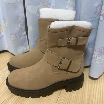 [새상품] 엔지니어 부츠 통굽 비쥬 버클 숏 엔지니어 부츠