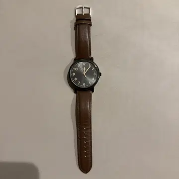 TIMEX 쿼츠 손목시계 브라운 가죽 벨트