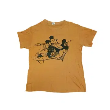 80s Hanes 빈티지 미키 티셔츠 침염