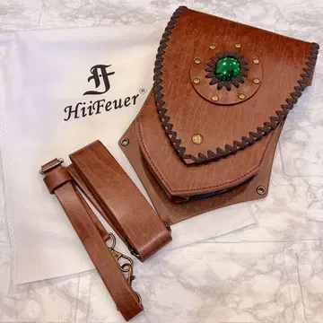 HiiFeuer 중세 인조 가죽 레그 백 드롭 레그 파우치