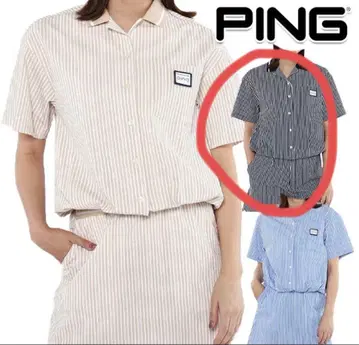 미사용 PING 시어서커 반팔 셔츠