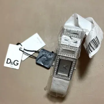 미사용 새상품 D&G 쿼츠 스톤 베젤 실버 여성용 손목시계