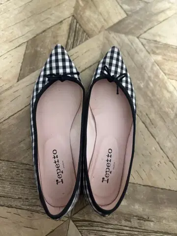 레페토 깅엄 체크 발레 슈즈
