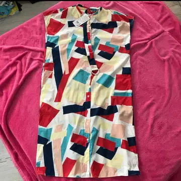 라코스테 LACOSTE 컬러풀 슬리브리스 원피스 벨트 포함 새상품