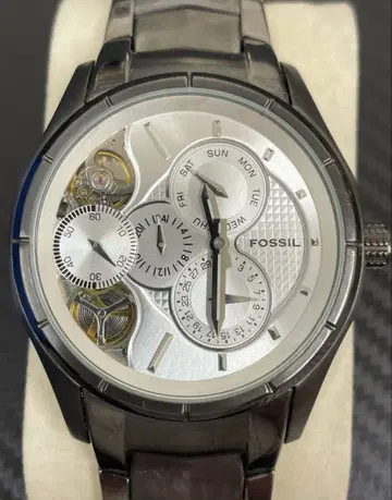 S FOSSIL 자동 시계 스켈레톤 메탈 밴드