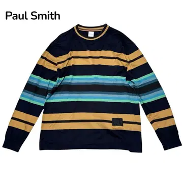 새상품급 Paul s Smith 롱T 멀티 스트라이프 보더 로고 XL