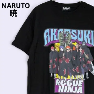 MIW NARUTO 아카츠키 로그 닌자 T셔츠 블랙 M
