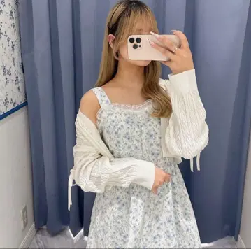 evelyn 꽃무늬 레이스op 블루