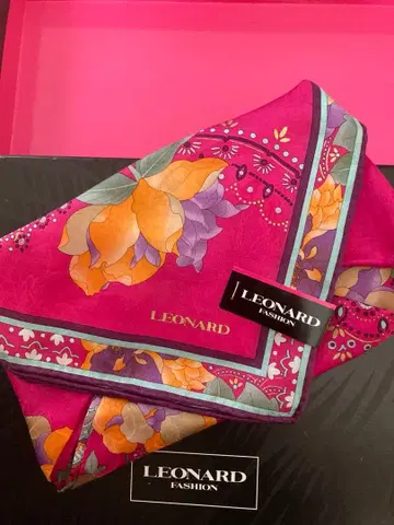 LEONARD FASHION 대형 손수건 미니 스카프 꽃무늬 페이즐리