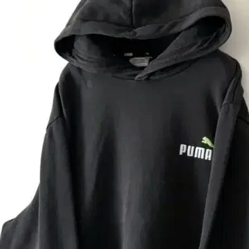 푸마 PUMA 자수 로고 자수 풀오버 후드티 L 블랙 블랙 구제 의류