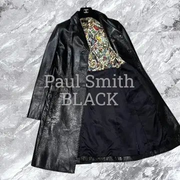 Paul Smith 폴스미스 블랙 가죽 코트 양가죽 블랙 L