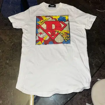 DSQUARED2 코믹 프린트 T셔츠 화이트 XL