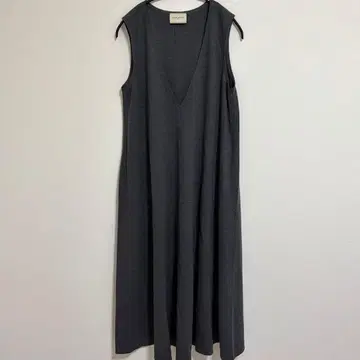 UNITED ARROWS W V넥 저지 롱 원피스 그레이