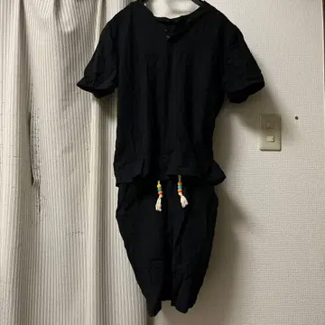 헨리넥 반팔 T셔츠 셋업 블랙