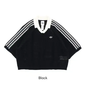 adidas Originals 아디컬러 니트 크로셰 뜨개질 피케 셔츠