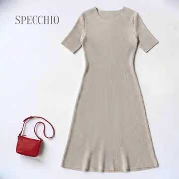 SPECCHIO 스페치오 플리츠 원피스 베이지 40 11 L 반팔