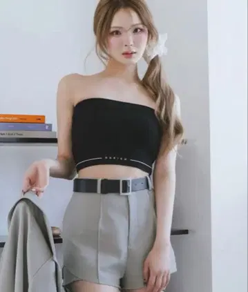 미개봉 새상품 Darich 라인 로고 베어 상의 블랙