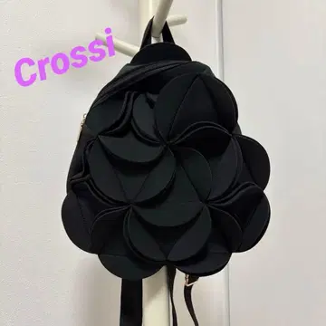 최종 가격 인하 [ crossi ] 꽃 모티브 본딩 백팩 블랙