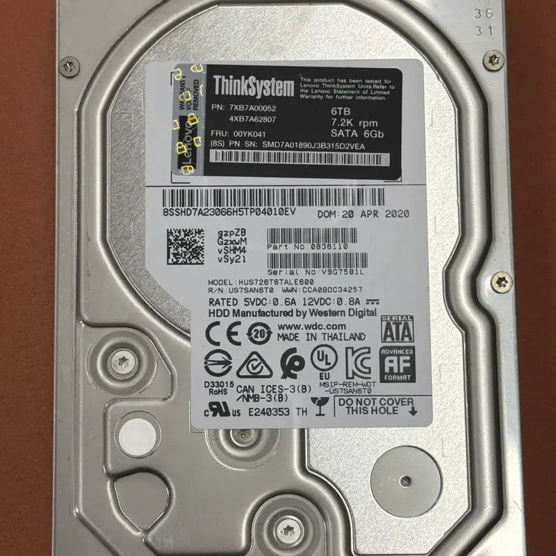 SATA 6TB HDD WD(Hitachi) 시놀로지 Synology 나