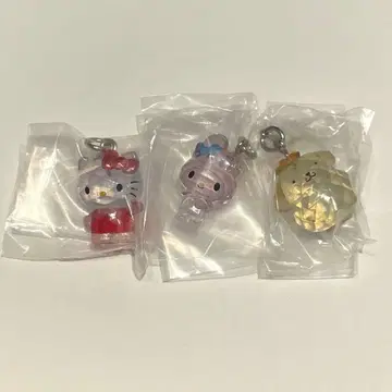 산리오 크리스탈 메지루시 액세서리 키티 마이멜로디 푸딩 3개 세트