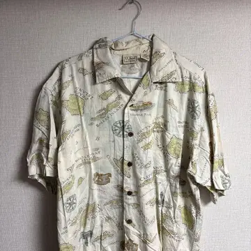 L.L.Bean 맵 패턴 하와이안 셔츠 반팔