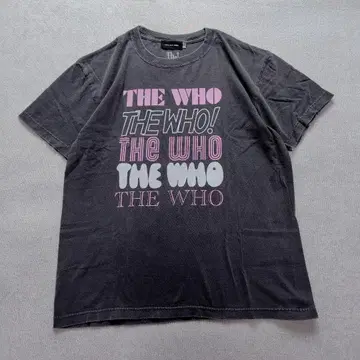 인기 GOOD ROCK SPEED THE WHO 로고 반팔 티셔츠 그레이