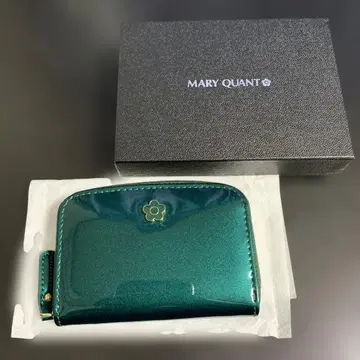 MARY QUANT 에나멜 그린 지갑 코인 케이스 카드 케이스