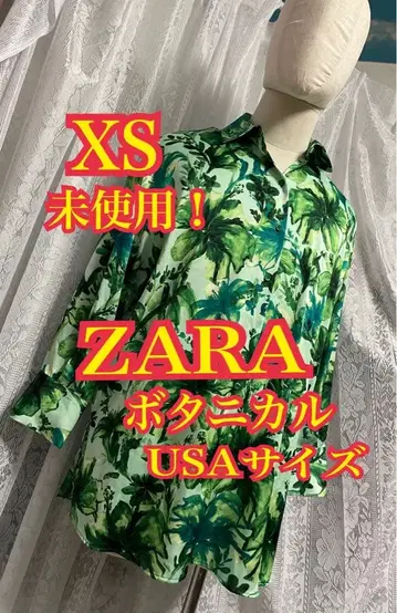 미사용! ZARA 7부 기장 셔츠 시원한 보타니컬 USA 사이즈 XS