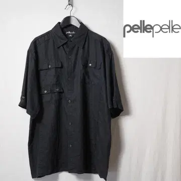 pellepelle 페레페레 반팔 린넨 셔츠 블랙 XL