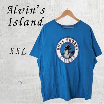 [ Alvin's Island ] 90s 빈티지 반팔 티셔츠 블루