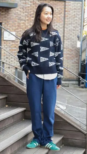 BEAMS BOY 헤임 어레인지 스웨트 팬츠 1 네이비