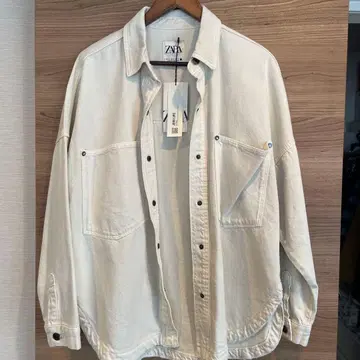 ZARA 데님 셔츠 긴팔 화이트 M 사이즈