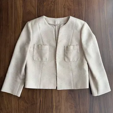 아나이 린넨 라이크 노카라 자켓 7부 소매 여름 M