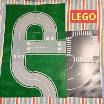LEGO 기반 도로 플레이트 세트 8개 그린 그레이 세트 모음