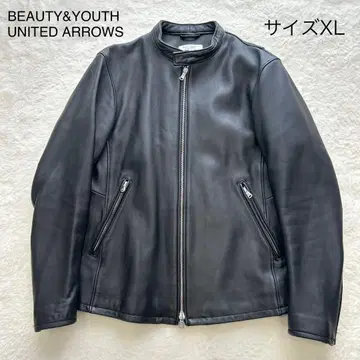 [새상품급] 유나이티드 애로우즈 라이더스 가죽 자켓 블랙 양가죽 XL
