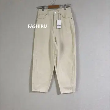 새상품급 FASHIRU 커브 데님 팬츠 청바지 아이보리 화이트 흰색