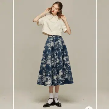 시노와즈리 자카드 하이웨스트 스커트 Tnewties