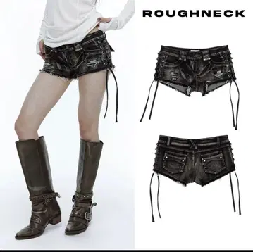 [ ROUGHNECK ] LACE-UP SIDE WASHED SHORTS