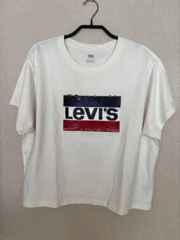 Levis 스팽글 로고 반팔 T셔츠 화이트