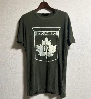 DSQUARED2 LEAF LOGO 빈티지 가공 티셔츠