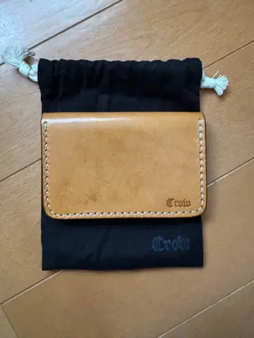 블랙 깃털 CROW 명함지갑 카드 케이스 가죽