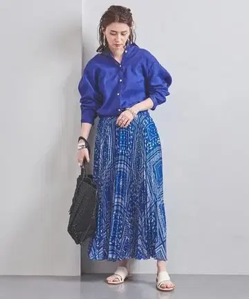 유나이티드 애로우즈 반다나 패턴 플리츠 스커트
