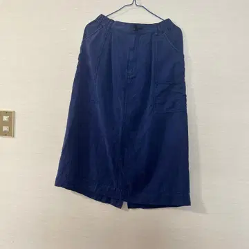 zucca 세미 플레어 스커트 네이비 텐셀 데님 원단